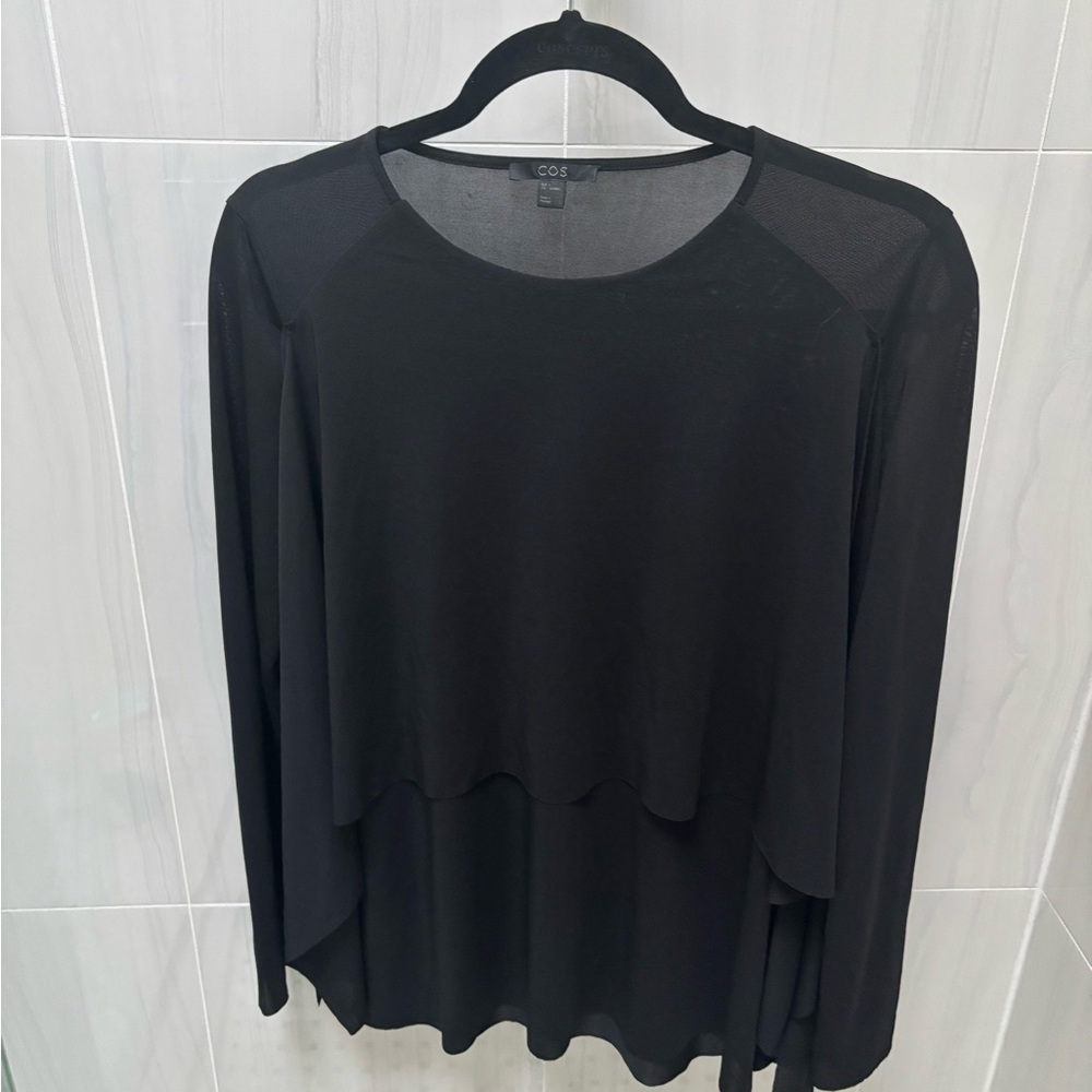 COS Women's Long Sleeve Black Top